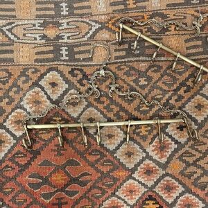 ONE Vintage Heavy Brass Closet BELT OR SCARF Hook Rack (2 available) adjustable